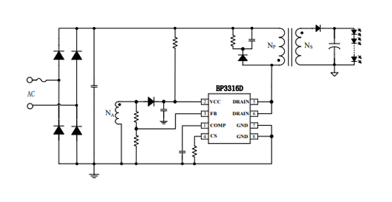 application circuit from BP3316D